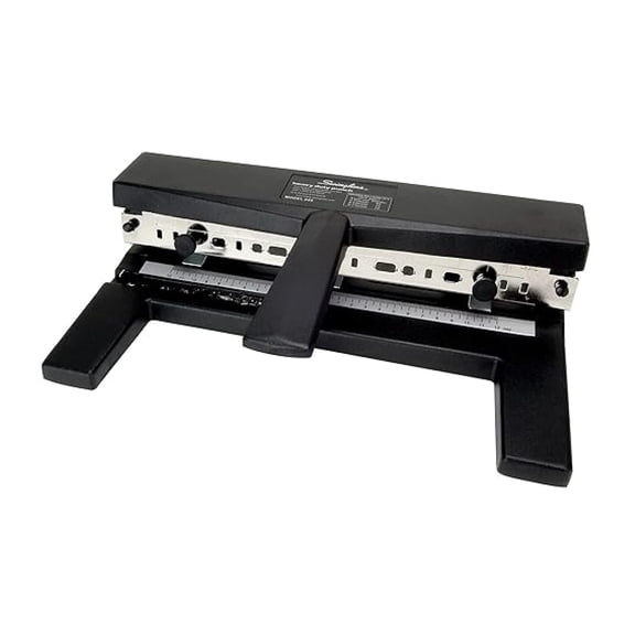 3 Hole Punch Heavy Duty, 40 Sheet Capacity Three Hole Puncher 3 Ring, Adjustable 2-7 Hole Paper Punch, Black (74440)