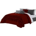 thumbnail image 2 of DNG Creations 1 Piece Three Line Ruffle Duvet Cover With Zipper Closure & Corner Ties - 800 Threads Count, 100% Egyptian Cotton ( Solid Burgundy - Twin/Twin XL ), 2 of 4