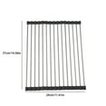 thumbnail image 3 of Foldable Stainless Steel Sink Drying Rack | Roll-Up Kitchen Drainer Mat for Countertops | Space-Saving Dish Drying Rack for Dishes & Cookware | Multi-Purpose Kitchen Organizer, 3 of 7