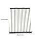 thumbnail image 4 of Rejilla de secado para fregadero enrollable | Alfombrilla escurridor de cocina plegable de acero inoxidable | Colador rodante de 15 tubos | antideslizante, resistente al calor, que ahorra espacio, 4 of 8