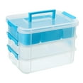 thumbnail image 4 of Caja de Almacenamiento Apilable, Caja de Almacenamiento de Bloques de Construcción, Organización, Organizador con Mango Multifuncional para Bobinas de , azul Soledad Contenedor de almacenamiento, 4 of 10