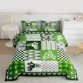 thumbnail image 2 of jejeloiu Outdoor Motocross Full Size Comforter Sets,Speed Sports Bedding Comforter Set,Green Geometric Plaid Bedding Sets For Boys,Lightweight Room Decorative Reversible,3-Piece, 2 of 8