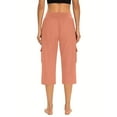 thumbnail image 4 of Ltctricy Women's Carpi Pants Casual High Waisted Comfy Lounge Yoga Cropped Cargo Pants Loose Capris Sweatpants With Pockets, 4 of 7