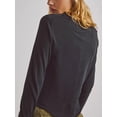 thumbnail image 2 of Diconna T-shirt Femme Manches Longues Col Rond Couleur Unie Hauts d'Automne Mode Urbaine pour Quotidien Décontracté, 2 of 5