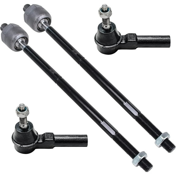 Detroit Axle - Front 4pc Tie Rods for 05-10 Ford Mustang, 4 Outer and Inner Tie Rod Ends 2005 2006 2007 2008 2009 2010 Replacement