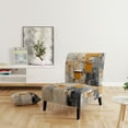 thumbnail image 2 of Designart "modern Assemblage II" Yellow Paint Stroke Upholstered Accent Chair - Modern Arm Chair For Living Room, 2 of 7