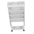 thumbnail image 1 of Rolling Book Cart, Movable Storage Bookshelf Bookcase with Wheels, File Folder Utility Organizer, Magazine Storage Bookshelf with Pen Holder for School Classroom Home, 1 of 8