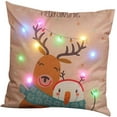 thumbnail image 1 of LED Light Up Christmas Holiday Pillow Cover Throw Pillow Cover Xmas Pillow Case with LED Lights Rustic Sofa Back Throw Cushion Cover for Winter Holiday, 1 of 8