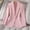 Pink, variant on Drovellove Women's V Neck Tweed Blazer Jacket Long Sleeve Lapel Button Down Chic Cardigan Coat for Work Office Business Travel