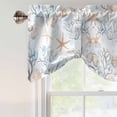 thumbnail image 5 of Coral Starfish Tie Up Window Valance Ocean Coastal Summer Nautical Retro Tie-up Valance for Kitchen Windows Adjustable Small Curtain Balloon Shades for Kitchen Bathroom Cafe 60x18inch, 5 of 9
