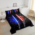 thumbnail image 4 of Erosebridal Game Lightsaber Bedding Full Comforter Set, Neon Glowing Lightning Down Comforter, Galaxy Room Decor, Teens, 4 of 7