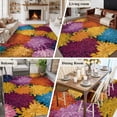 thumbnail image 5 of Area Rug for Living Room, Colorful Dahlia Non-Slip Indoor Large Carpet for Bedroom/Dining Room, Spring Flowers Modern Oil Paintings Art Washable Low-Profile Rectangle Floor Runner Rugs - 5 x 7 Ft, 5 of 7