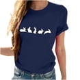 thumbnail image 6 of Zedker Easter Shirts for Women Bunny Shirt Easter Tshirt Rabbit Graphic T Shirts Casual Short Sleeve Tops Navy M, 6 of 8