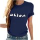 thumbnail image 4 of Tops de Cuello Alto para las Mujeres Amante Impreso Camiseta Cuello Redondo Manga Corta, Poliéster Spandex, 4 of 7