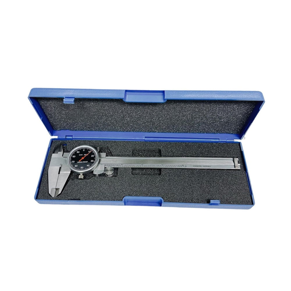 0-6" Stainless Steel Shock Proof Dial Caliper .001" Graduation Black Face