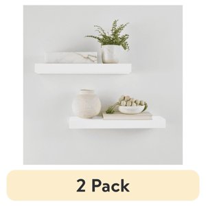 Mainstays White Floating Shelves, Set of 2 (16.5")
