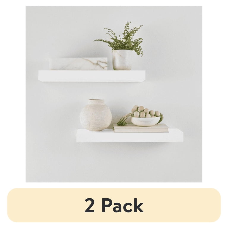 Mainstays White Floating Shelves, Set of 2 (16.5") photo 1