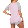 thumbnail image 4 of EKOUAER Button Pajamas For Women Round Necked Floral Pj Sets Casual Loungewear Short Sleeve Pajamas Comfy Outfits Soft Nightwear Red Flower, 4 of 6