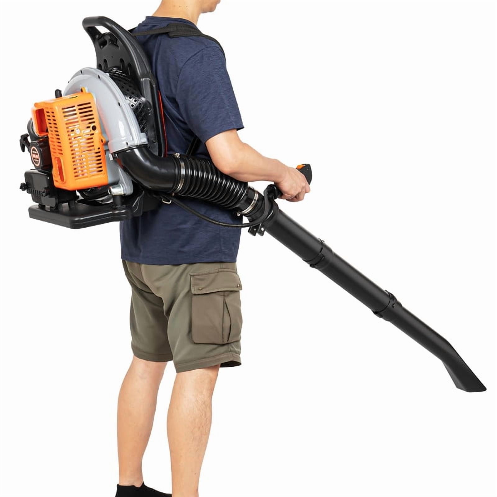 Gas Powered Backpack Leaf Blower – 63CC 2-Cycle Engine, 665CFM & 205MPH for Heavy Duty Commercial Lawn Care, Wet Leaf & Debris Removal