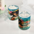 thumbnail image 5 of 2 Pack Qtip Holder Dispenser Cute Dachshund Dog Surfing on Wave Clear Plastic Storage Apothecary Jars for Cotton Swabs Balls Pads Floss, 5 of 7