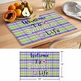 thumbnail image 6 of Colorful Plaid Placemats Set of 12 Floral Farmhouse Shell English Text Place Mats Indoor Wipeable Table Mats Washable Cloth Dining Table Placemats for Kitchen Holiday Party Home Decor 13x19 Inch, 6 of 9
