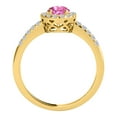 thumbnail image 3 of Mauli Jewels Rings for Women 2.50 Carat Diamond and Oval Shaped Pink prong 10K Yellow Gold, 3 of 6