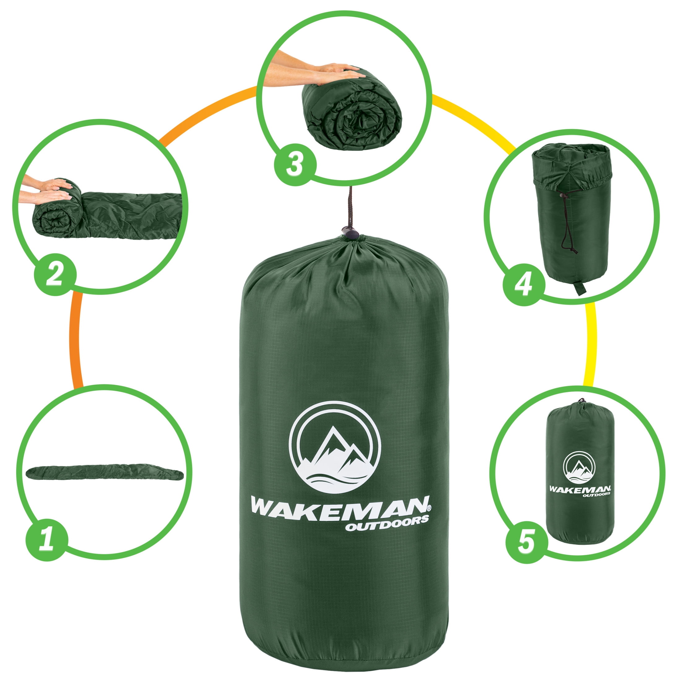 Wakeman Outdoors Cold Weather Mummy Sleeping Bag Rated to 25
