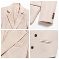 thumbnail image 5 of Conjunto de traje con clase para niño, traje de color Beige, un botón, sólido, 4 piezas, Blazer, chaleco, pantalones, corbata, esmoquin Formal para niño de 3 a 4 años, 5 of 5