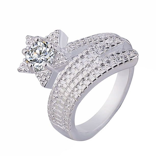 Anillo ajustable con estrella, anillo chapado de moda, anillos de plata para mujer