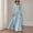 Sky Blue, variant on Women's Elegant Square Neck Long Sleeve Ruched Flowy Maxi Dress – Formal Slim Flowy Evening Party Dress Navy Blue,M
