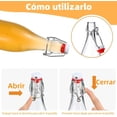 thumbnail image 3 of Botellas de vidrio con tapa abatible y sello de goma hermético para cerveza, kombucha, kefir, extracto de vainilla, 3 of 4