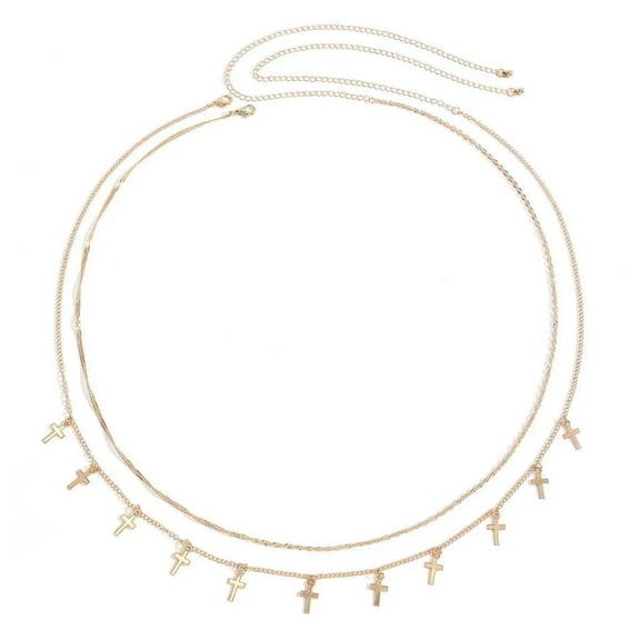 Women's fashion cross waist chain jesus pendant tassel belly chains girls beach bikini sexy body chain metal gold silver acessories elegant fashion design jewelry daily wear party various occasions