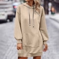 thumbnail image 1 of Fankiway Robes à Manches Longues en Liquidation, Chandails à Capuchon pour Femmes avec Poches, Couleur Unie, Robe Décontractée à Manches Longues pour le Printemps, Grande Taille en Liquidation, 1 of 8