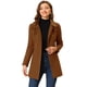 thumbnail image 1 of Abrigo Largo de Invierno Allegra K Cuello Peter Pan Doble Botonadura para Mujer Marrón Oscuro XS, 1 of 7