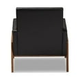 thumbnail image 4 of Baxton Studio Perris Mid-Century Modern Black Faux Leather Upholstered Walnut Wood Lounge Chair, 4 of 7