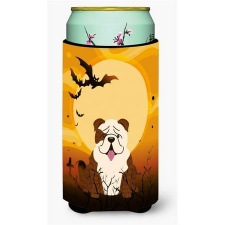 

Halloween English Bulldog Brindle White Tall Boy Beverage Insulator Hugger