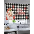 thumbnail image 5 of Merry Christmas Sheer Curtains 54 Inch Long 2 Panels, Red Santa Claus Winter Snowflake Black Plaid Light Filtering Rod Pocket Semi Sheer Curtains, Sheer Voile Drapes for Living Room Bedroom, 52"x54", 5 of 5