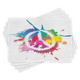 thumbnail image 1 of Ambesonne Colorful Place Mats Set of 4, Grunge Pacifism Theme, Standard Size, Multicolor, 1 of 6