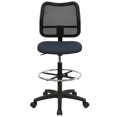 thumbnail image 2 of Mid-Back Navy Blue Mesh Drafting Chair, 2 of 5