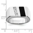 thumbnail image 3 of 925 Sterling Silver Solid Polished Mens Cubic Zirconia and Simulated Onyx Ring Size 10 4.35mm Wide Ring for Men, 3 of 3