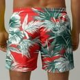 thumbnail image 2 of Axiiglly Beach Shorts for Men Plus Size Summer Shorts Casual Floral Printed Board Shorts Elastic Waist Vacation Swim Trunks Comfy Lightweight Hawaiian Shorts with Pockets, 2 of 5