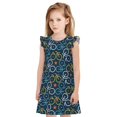 thumbnail image 1 of Fotbe Bicycle Colorful Vestido de Dormir para Niñas de 3 a 10 Años, Mangas Cortas, Estilo Princesa, Pijama Camisón con Mangas Voladas-Small, 1 of 6