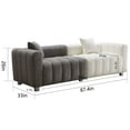 thumbnail image 5 of SZLIZCCC 87.4'' 3 Seater Velvet Sofa Loveseat , Modern Bubble Upholstered Couch with 2 Pillows and Metal Feet for Living Room Gray+White, 5 of 7