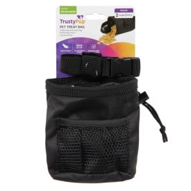 TrustyPup Pet Treat Bag, Black, Small, 2 Cups (0.5 L)