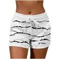 thumbnail image 2 of IchuanyiFashion Women Drawstring Casual Pocket Loose Printed Sports Shorts Pants, 2 of 5
