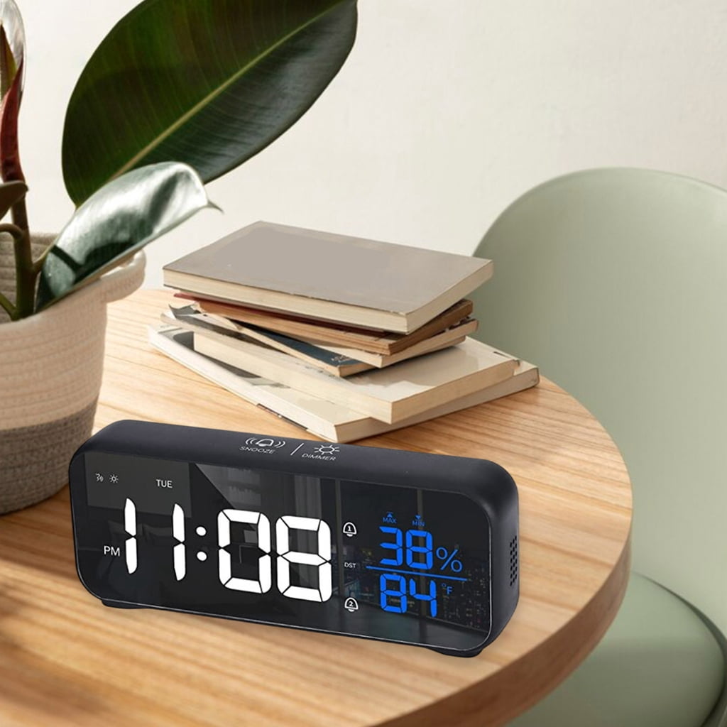 Voice Controlled Rechargeable LED Music Alarm Clock with Temperature Display