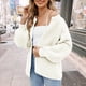 thumbnail image 5 of Suéter de Punto Suave y Grueso de Larga con Botones para Mujer, Cárdigan Informal Holgado con Abertura Frontal para Otoño L, 5 of 9