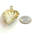thumbnail image 5 of 10k yellow Gold lion head face Leo zodiac Pendant charm fine gift jewelry 10.3g, 5 of 12