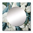 thumbnail image 2 of Designart "Liquid Art Charmed By White Leaves" Leaves Square Mirror For Wall Decor - Large White Square Printed Wall Mirror Art - Square Traditional Mirror - Wall Mounted Square Large Mirror, 2 of 5