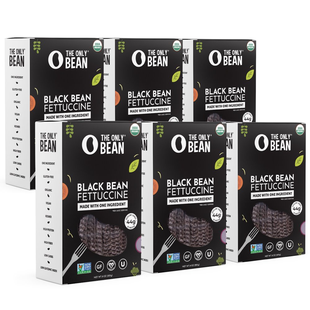 The Only Bean Organic Black Bean Fettuccine Noodle, Gluten Free Pasta